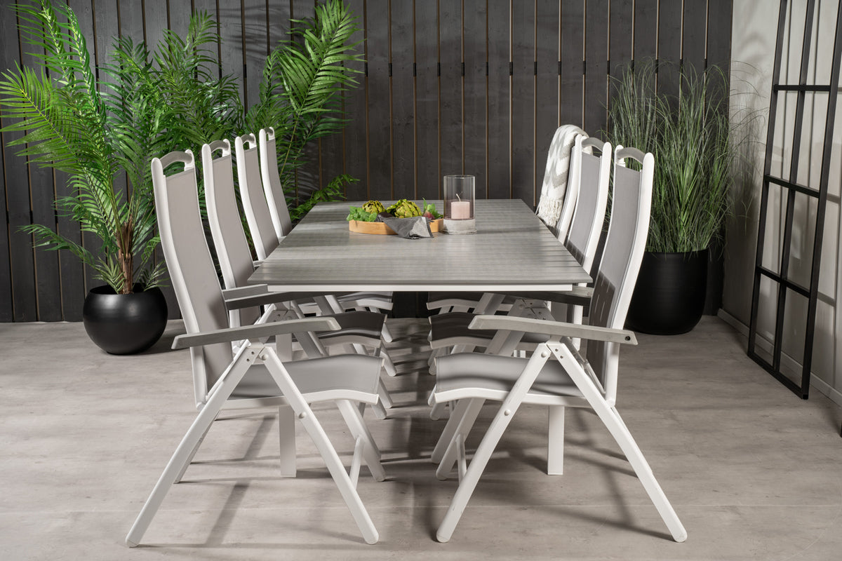Venture Design Levels & Albany Matbord 160x100x75 + Positionsstolar Vit