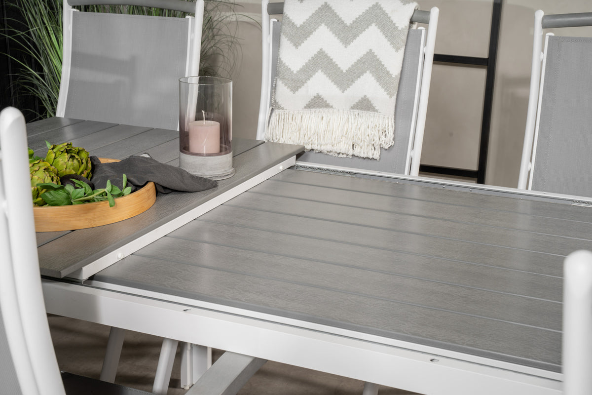Venture Design Levels & Albany Matbord 160x100x75 + Positionsstolar Vit