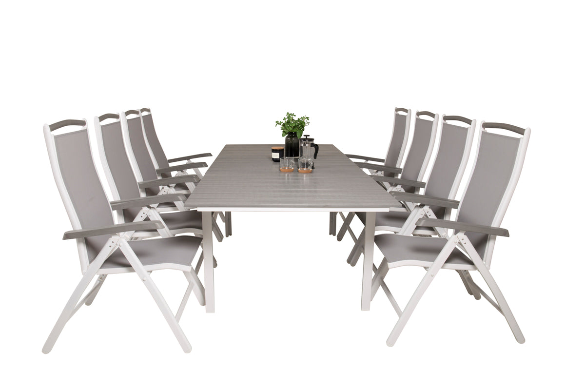 Venture Design Levels & Albany Matbord 160x100x75 + Positionsstolar Vit