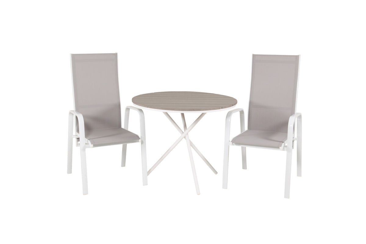 Venture Design Copacabana & Parma Reclinerstolar 2-pack Grå + Cafebord ⌀90 Grå