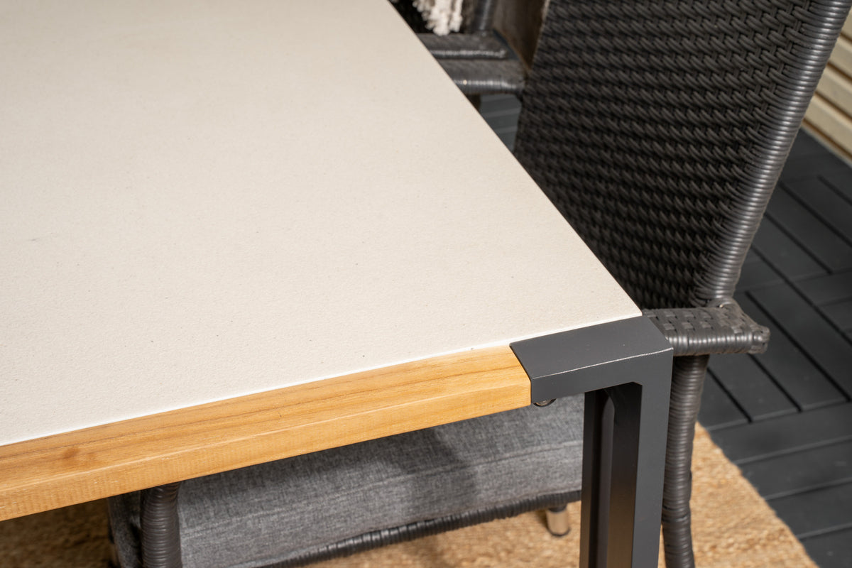 Venture Design Anna & Texas Matstolar Svart + Matbord 200x100