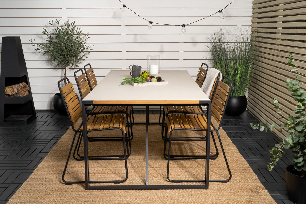 Venture Design Texas & Bois Matbord 200x100 + Matstolar Natur