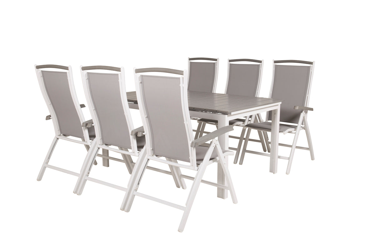 Venture Design Levels & Albany Matbord 160x100x75 + Positionsstolar Vit