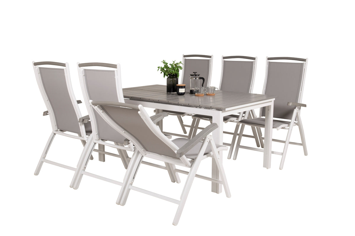 Venture Design Levels & Albany Matbord 160x100x75 + Positionsstolar Vit