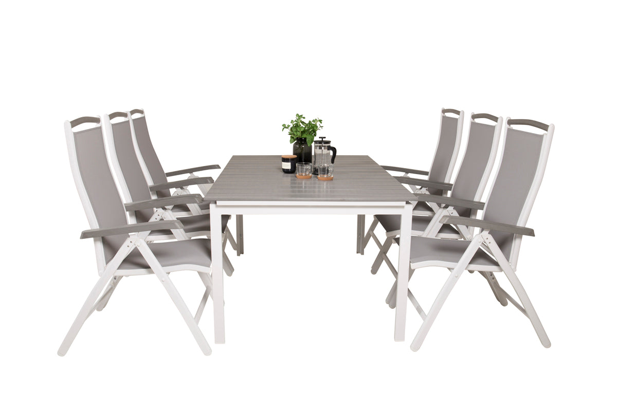 Venture Design Levels & Albany Matbord 160x100x75 + Positionsstolar Vit