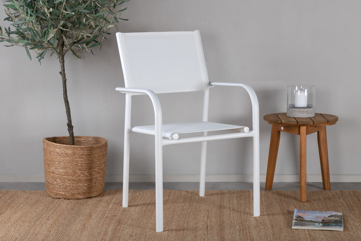 Venture Design Parma & Santorini Runda Matbord ø140 Vit + Matstolar Vit