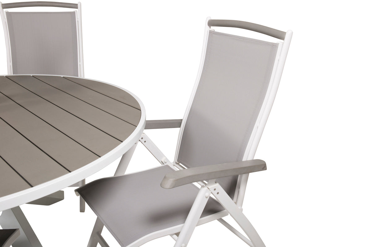 Venture Design Parma & Albany Matbord ⌀140 + Positionsstolar Vit
