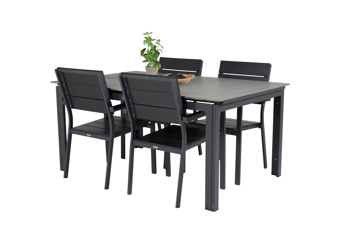 Venture Design Levels Matbord 160x100x75 + Matstolar Svart