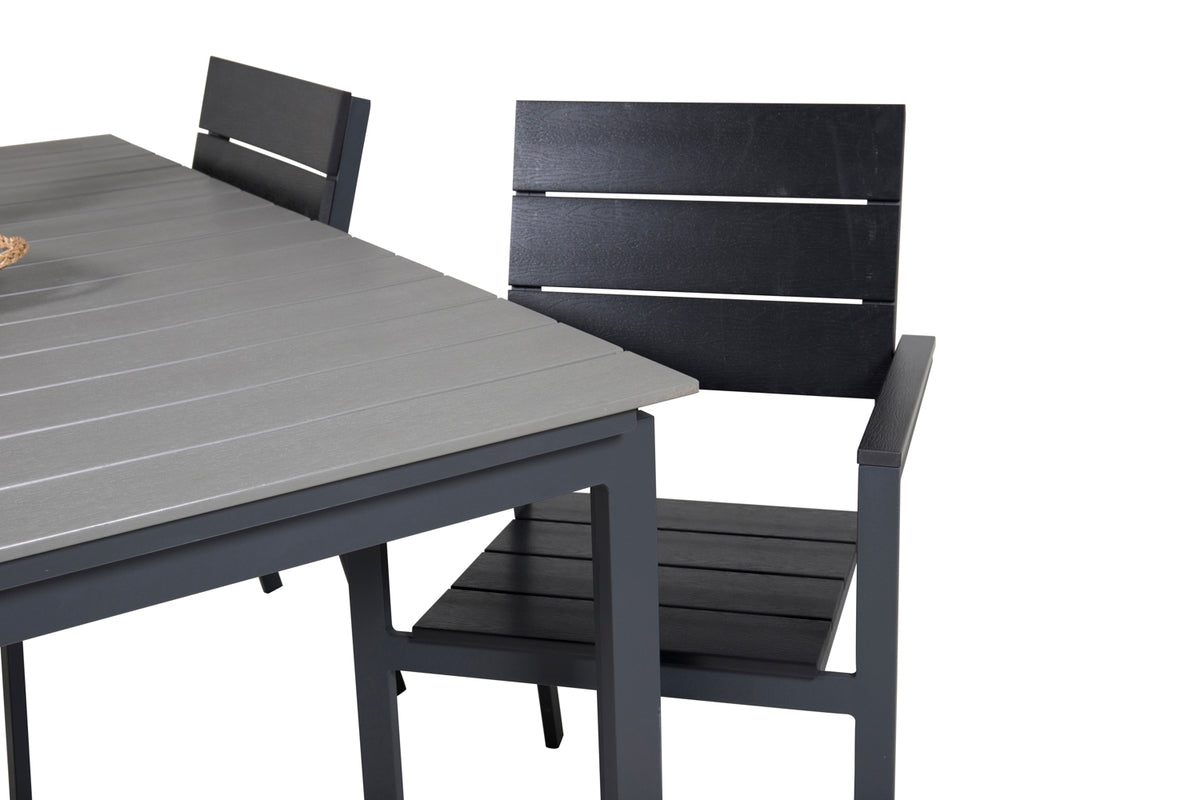 Venture Design Levels Matbord 160x100x75 + Matstolar Svart