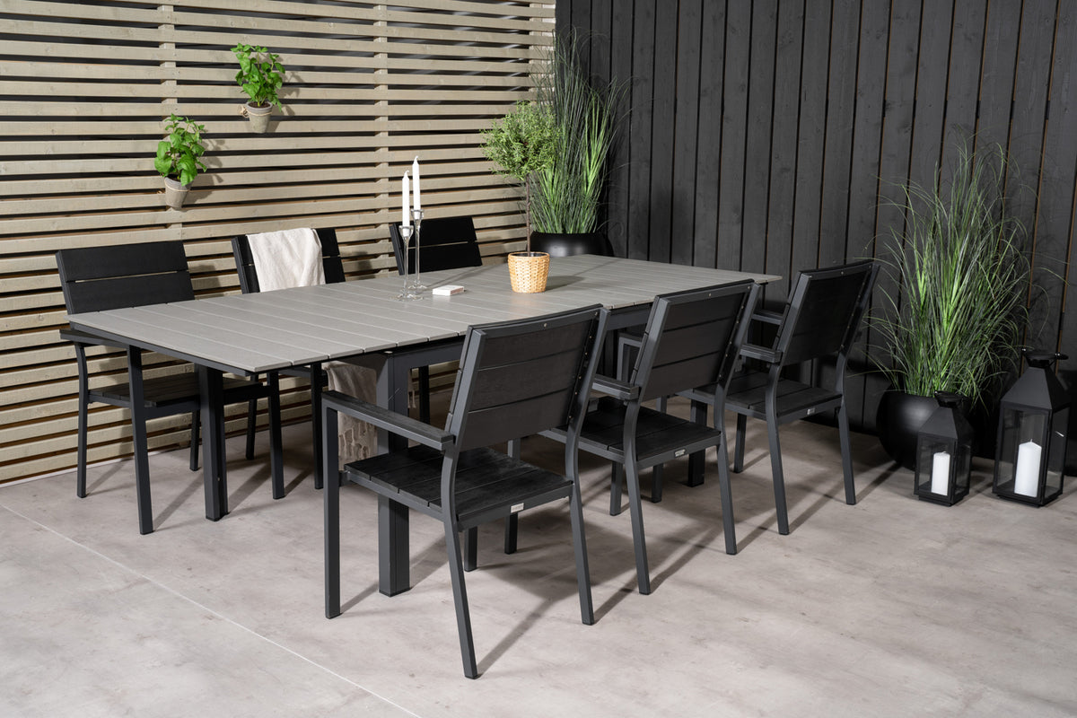 Venture Design Levels Rektangulära Matbord 160 x 100 Svart + Matstolar 2-pack Svart