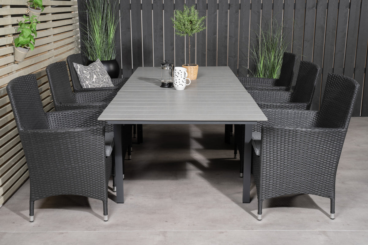 Venture Design Levels & Malin Matbord 160x100x75 + Matstolar Svart