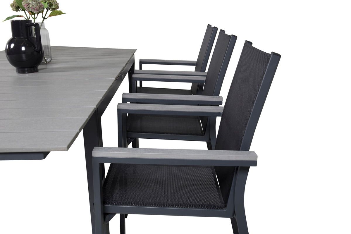 Venture Design Levels & Parma Matbord 160 x 100 + Matstolar Svart
