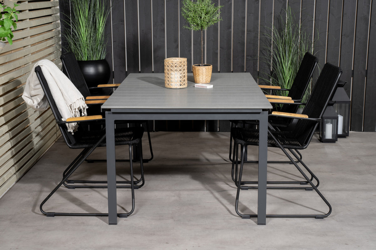 Venture Design Levels & Bois Matbord 160x100x75 + Matstolar Svart