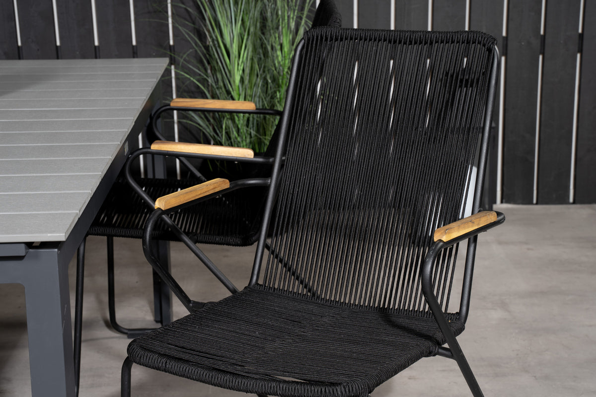 Venture Design Levels & Bois Matbord 160x100x75 + Matstolar Svart
