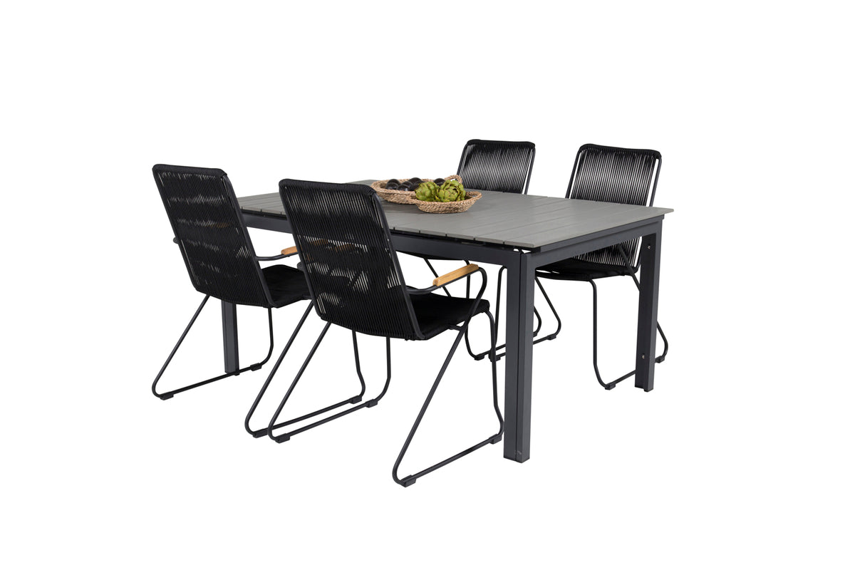 Venture Design Levels & Bois Matbord 160x100x75 + Matstolar Svart