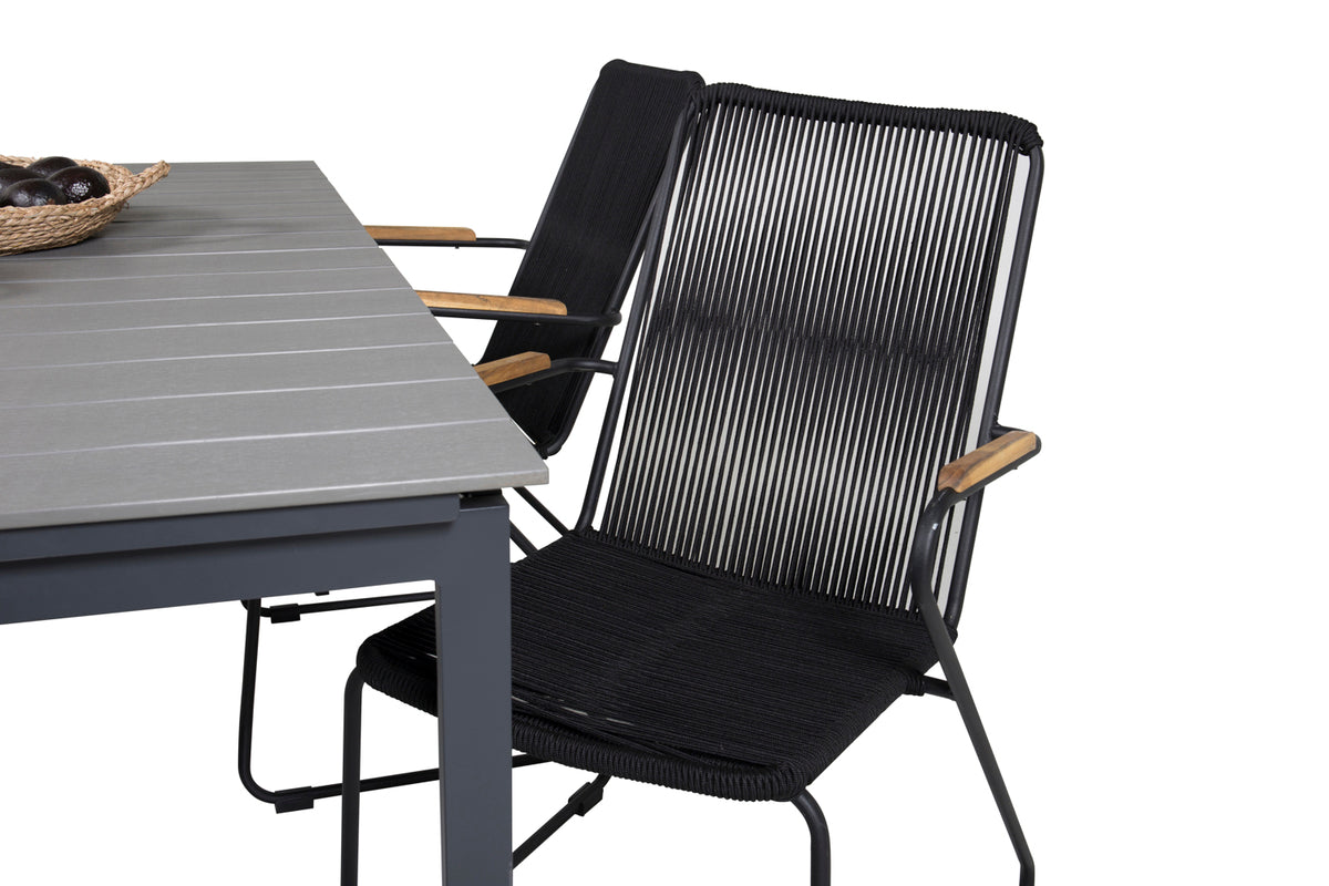 Venture Design Levels & Bois Matbord 160x100x75 + Matstolar Svart