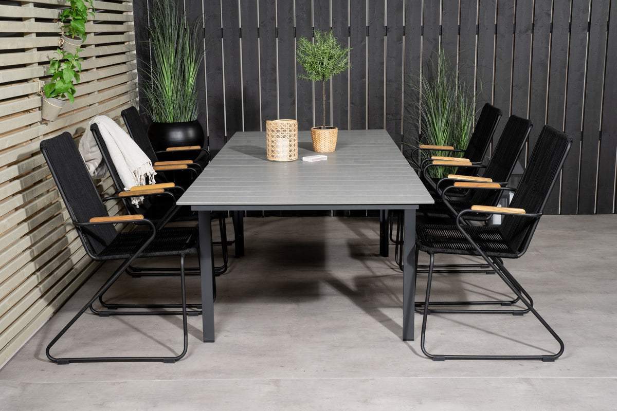 Venture Design Levels & Bois Matbord 160x100x75 + Matstolar Svart