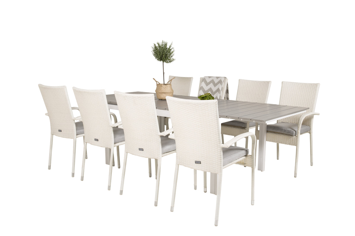 Venture Design Levels & Anna Matbord 160x100x75 + Matstolar Vit