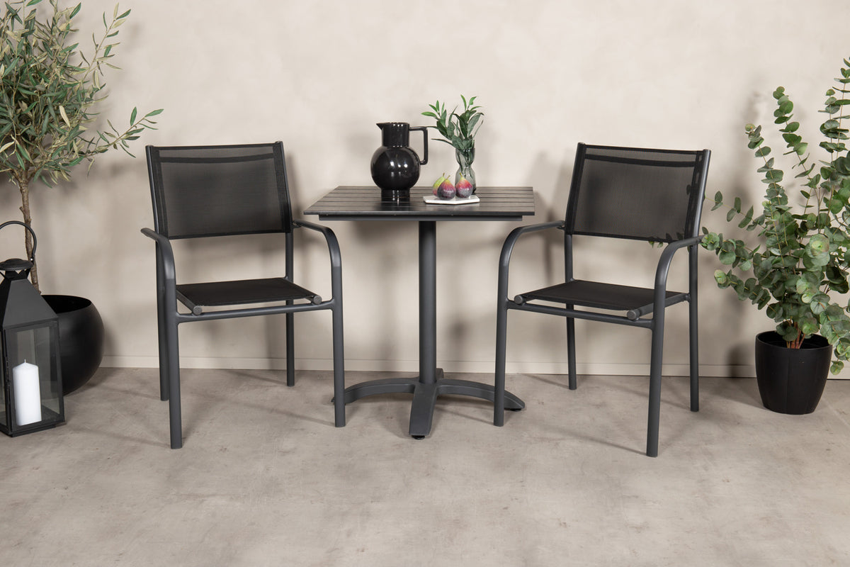 Venture Design Venture Home Colorado & Santorini Cafébord 70x70 + Matstolar Svart