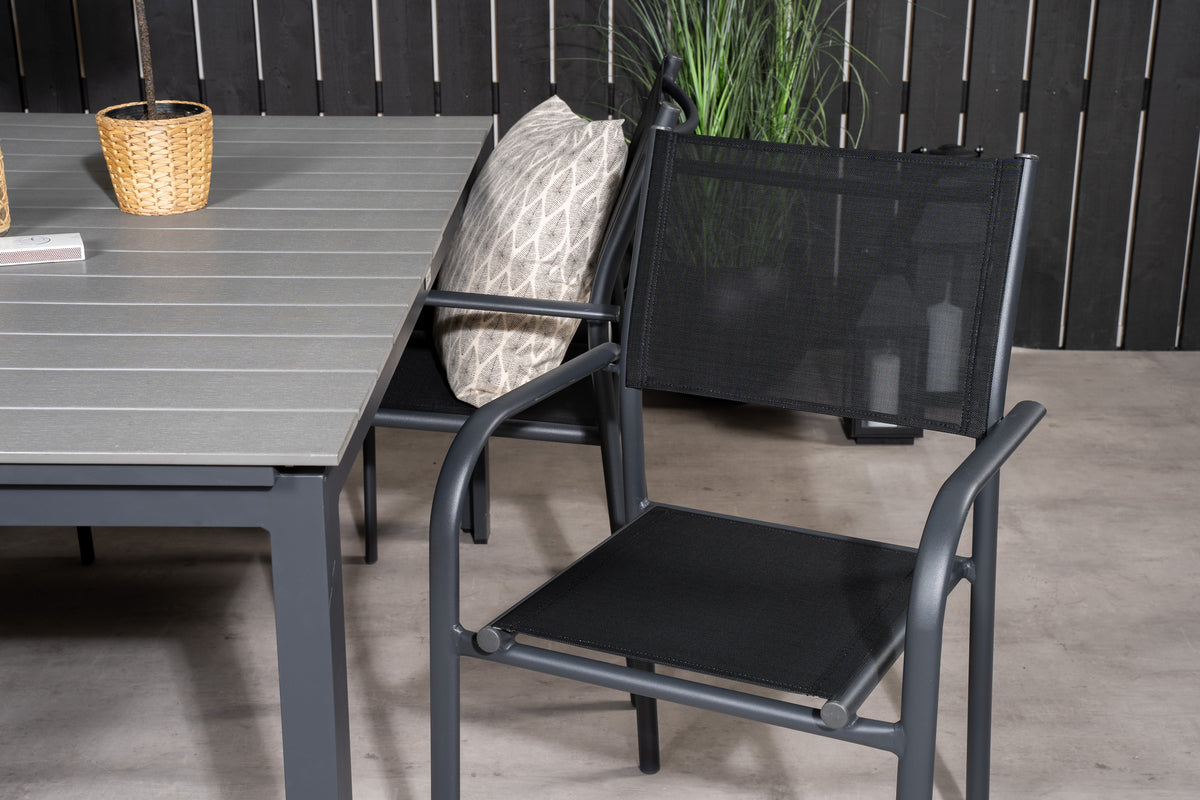 Venture Design Levels & Santorini Matbord 160x100x75 + Matstolar Svart