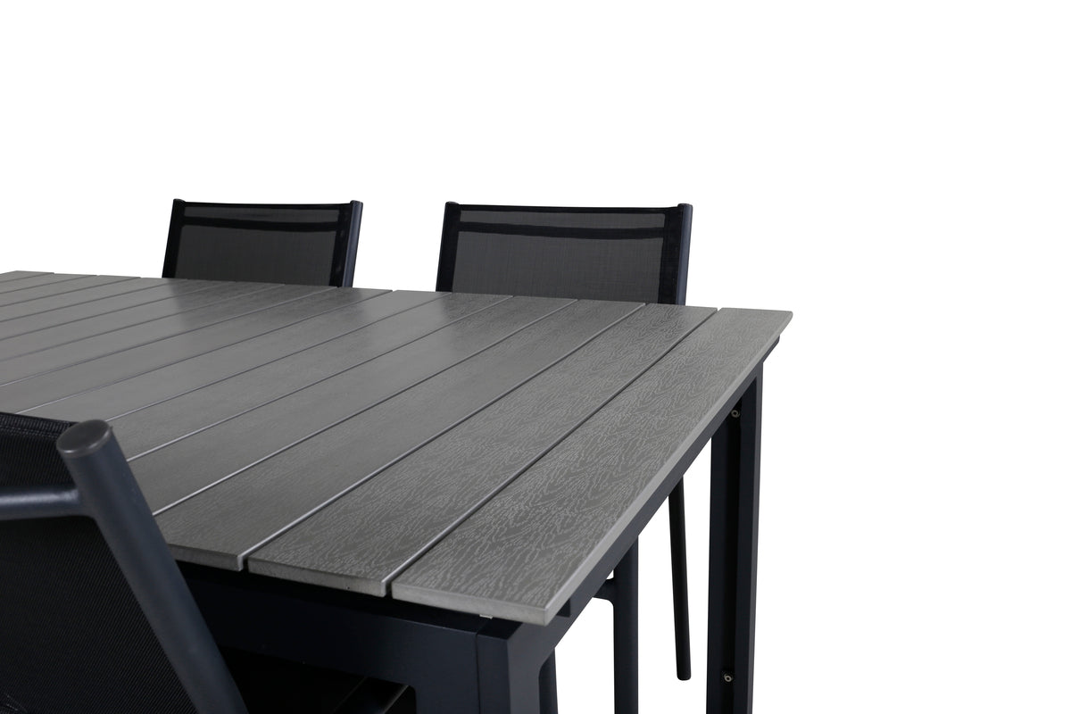 Venture Design Levels & Santorini Matbord 160x100x75 + Matstolar Svart