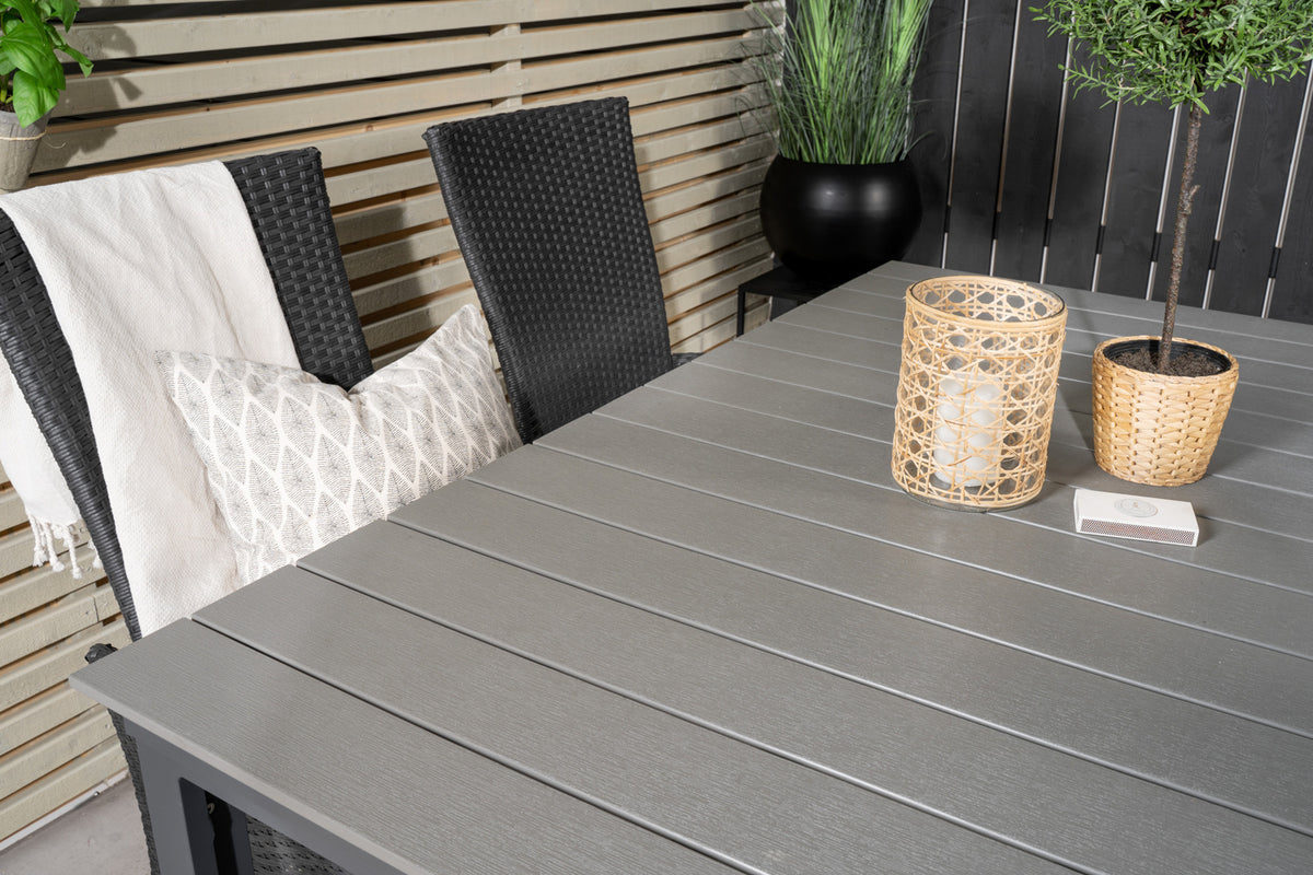 Venture Design Levels & Padova Matbord 160x100x75 + Reclinerstolar Svart
