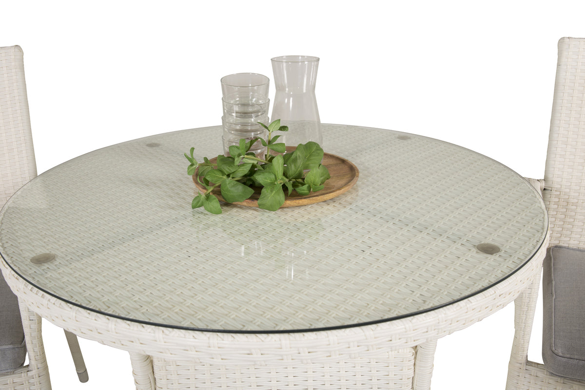 Venture Design Volta & Anna Matbord ⌀90 + Matstolar Vit