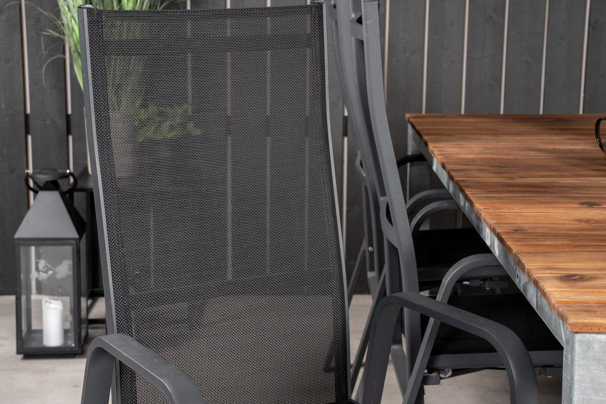 Venture Design Copacabana & Zenia Reclinerstolar Svart + Matbord 201 x 100