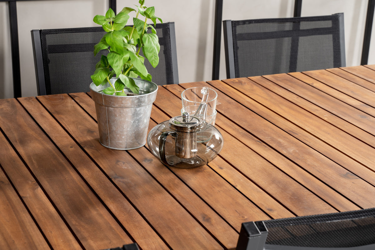 Venture Design Copacabana & Zenia Matstolar Svart + Matbord 201 x 100