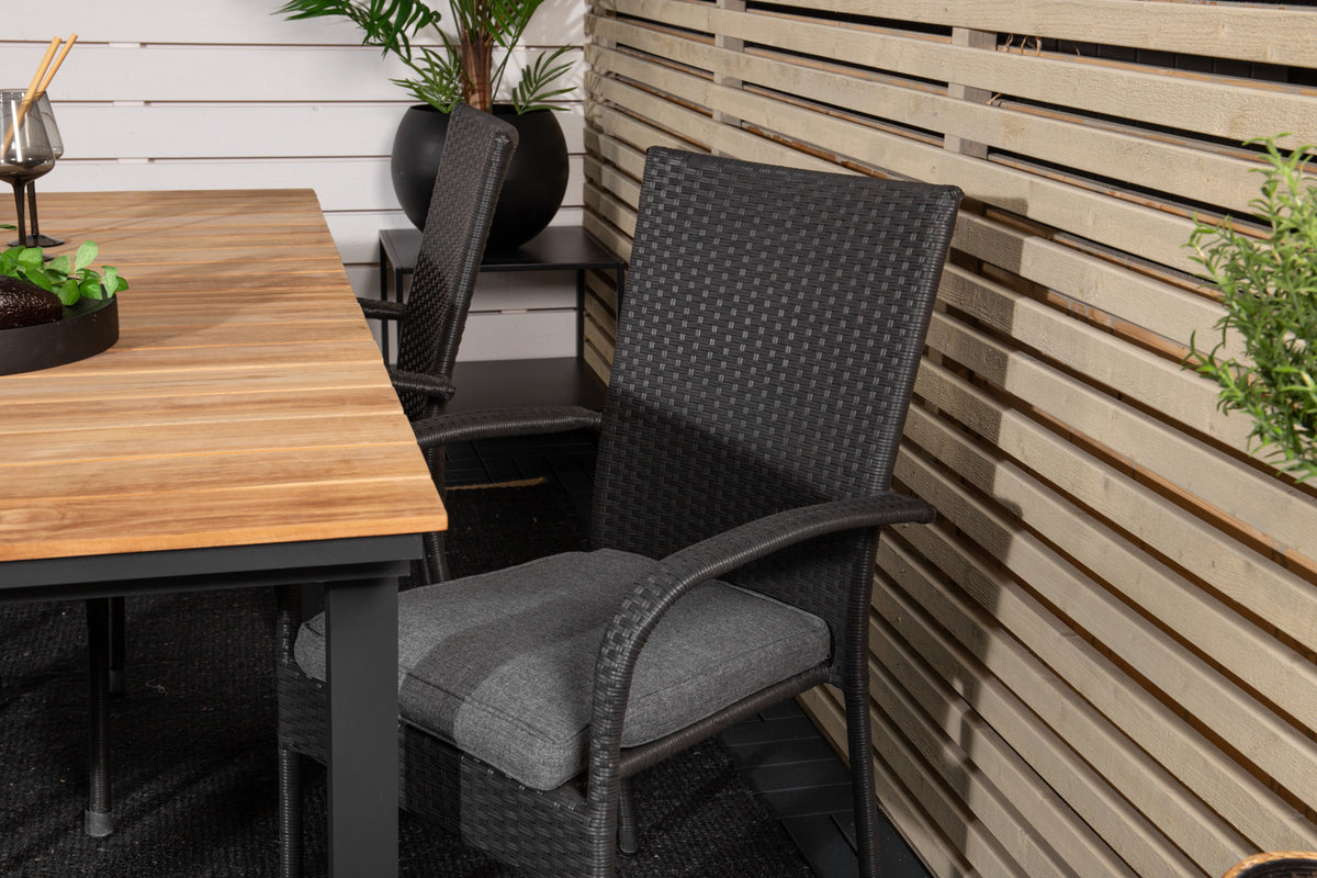 Venture Design Mexico & Anna Matbord 90x180/240 + Matstolar Svart