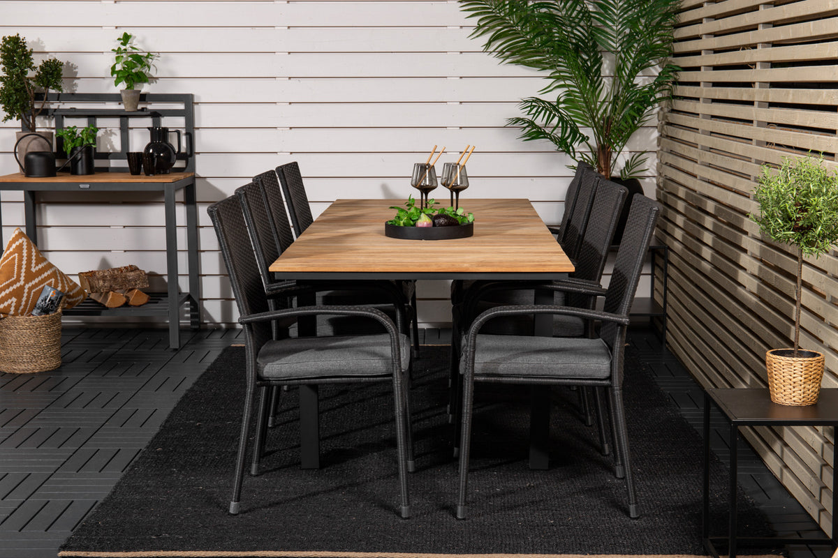 Venture Design Mexico & Anna Matbord 90x180/240 + Matstolar Svart