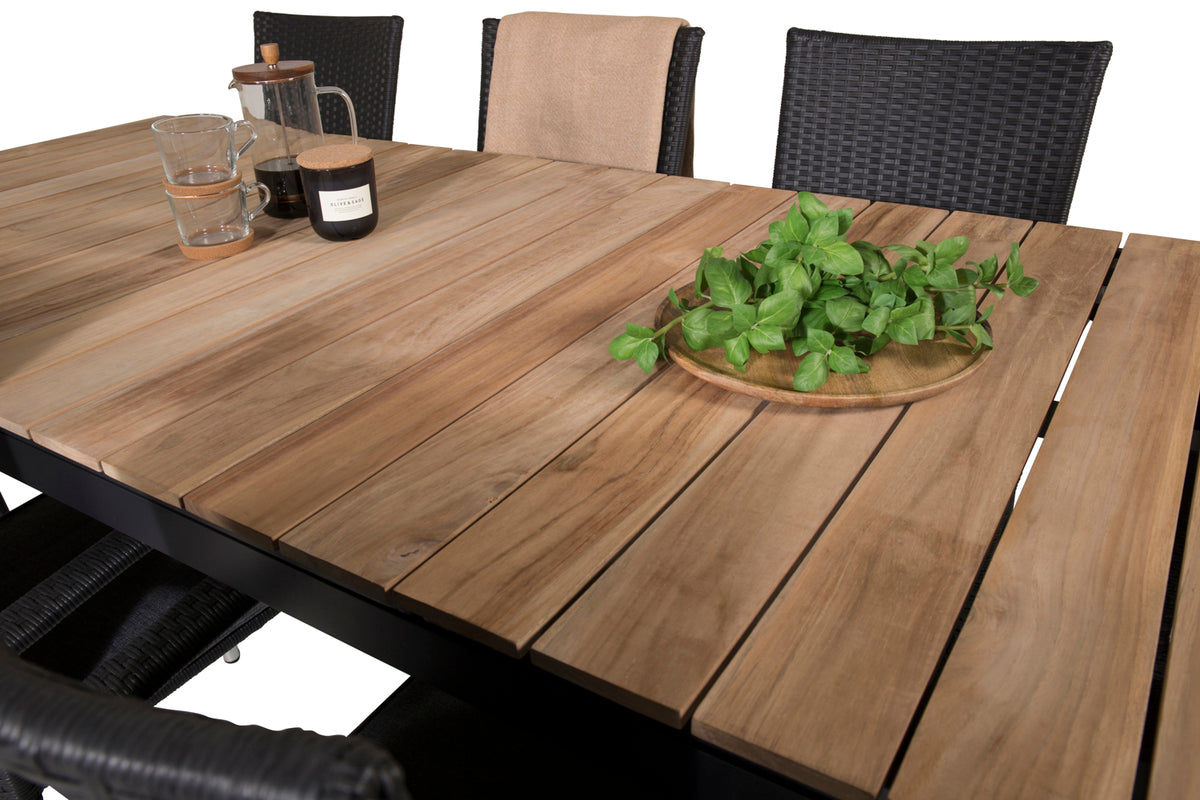 Venture Design Mexico & Anna Matbord 90x180/240 + Matstolar Svart