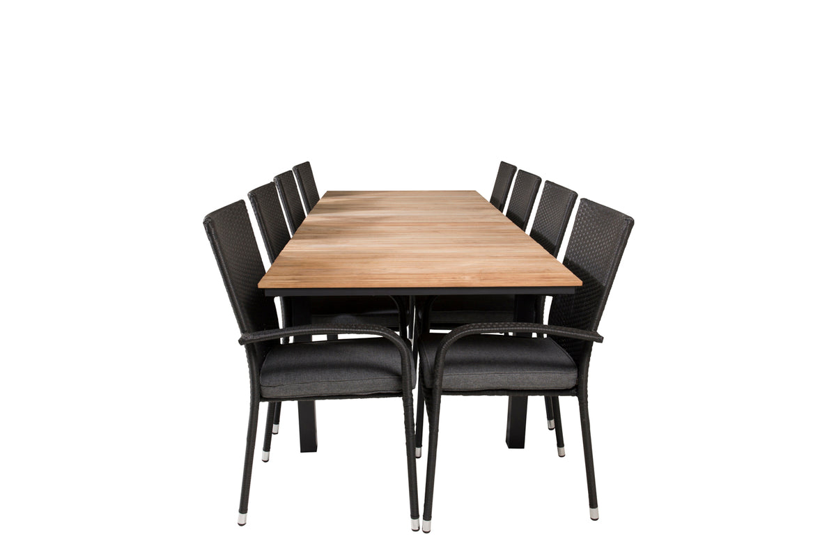 Venture Design Mexico & Anna Matbord 90x180/240 + Matstolar Svart