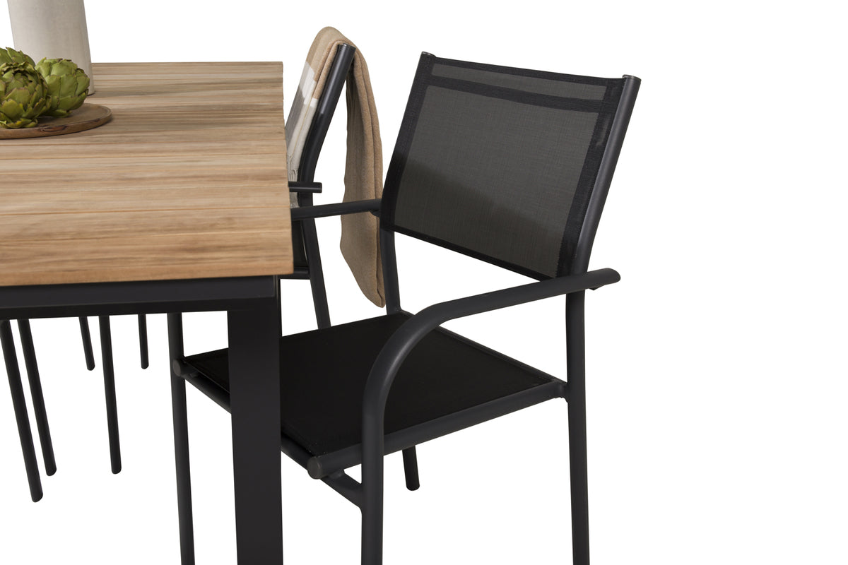 Venture Design Mexico & Santorini Matbord 160 x 90 + Matstolar Svart