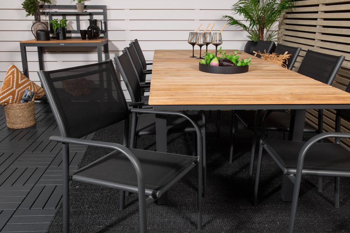 Venture Design Mexico & Santorini Matbord 160 x 90 + Matstolar Svart