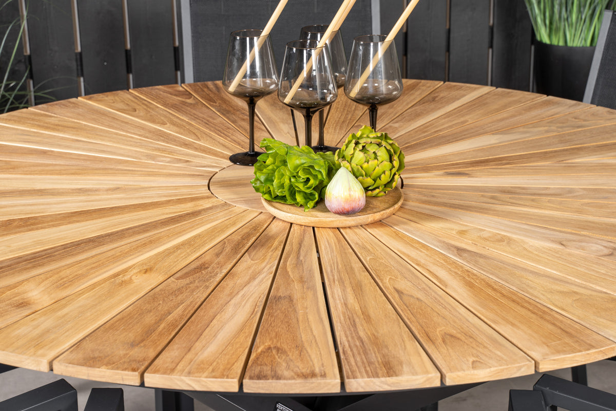 Venture Design Copacabana & Mexico Matstolar Svart + Runda Matbord ø140 Svart