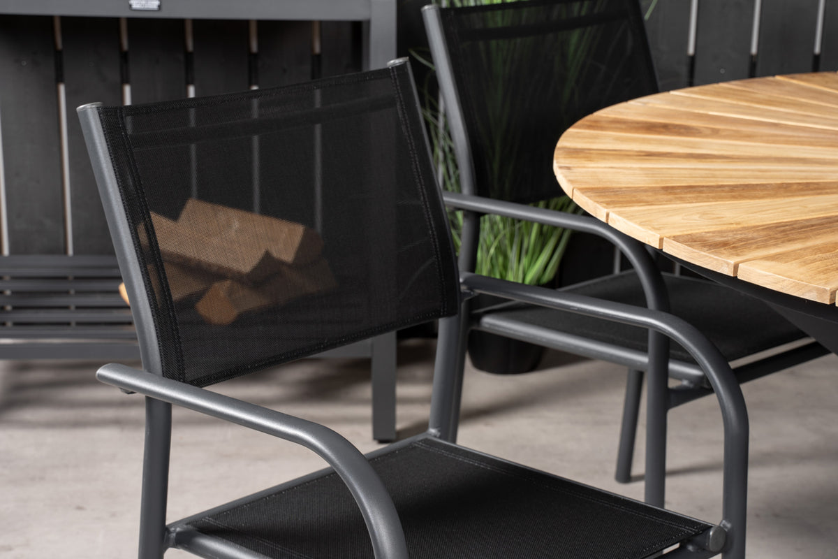 Venture Design Mexico & Santorini Runda Matbord ⌀140 Svart + Matstolar 2-pack Svart