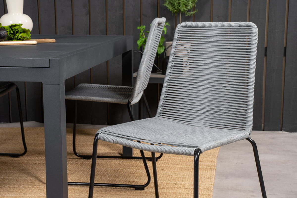 Venture Design Lindos & Marbella Matstolar Grå + Matbord 160x100x75