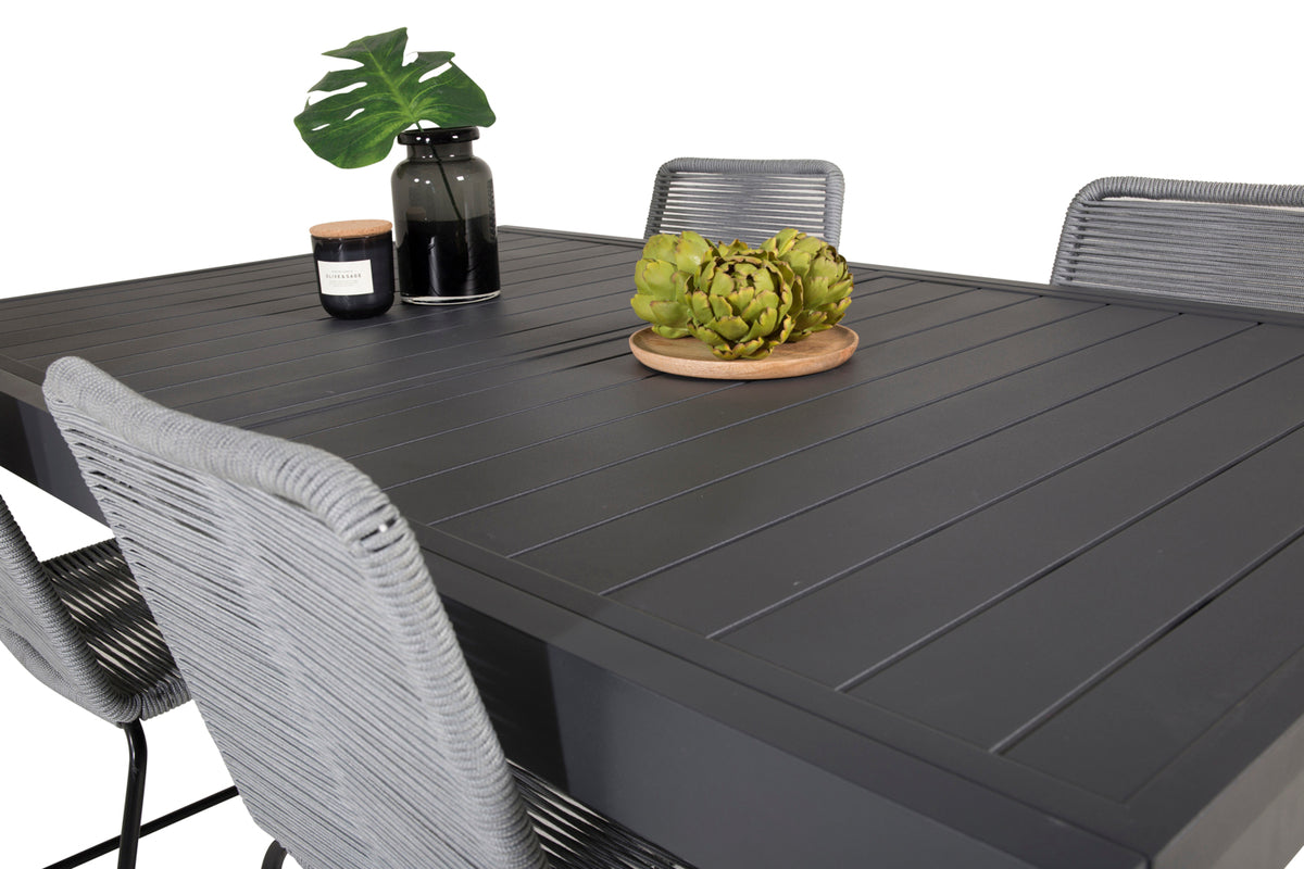 Venture Design Lindos & Marbella Matstolar Grå + Matbord 160x100x75