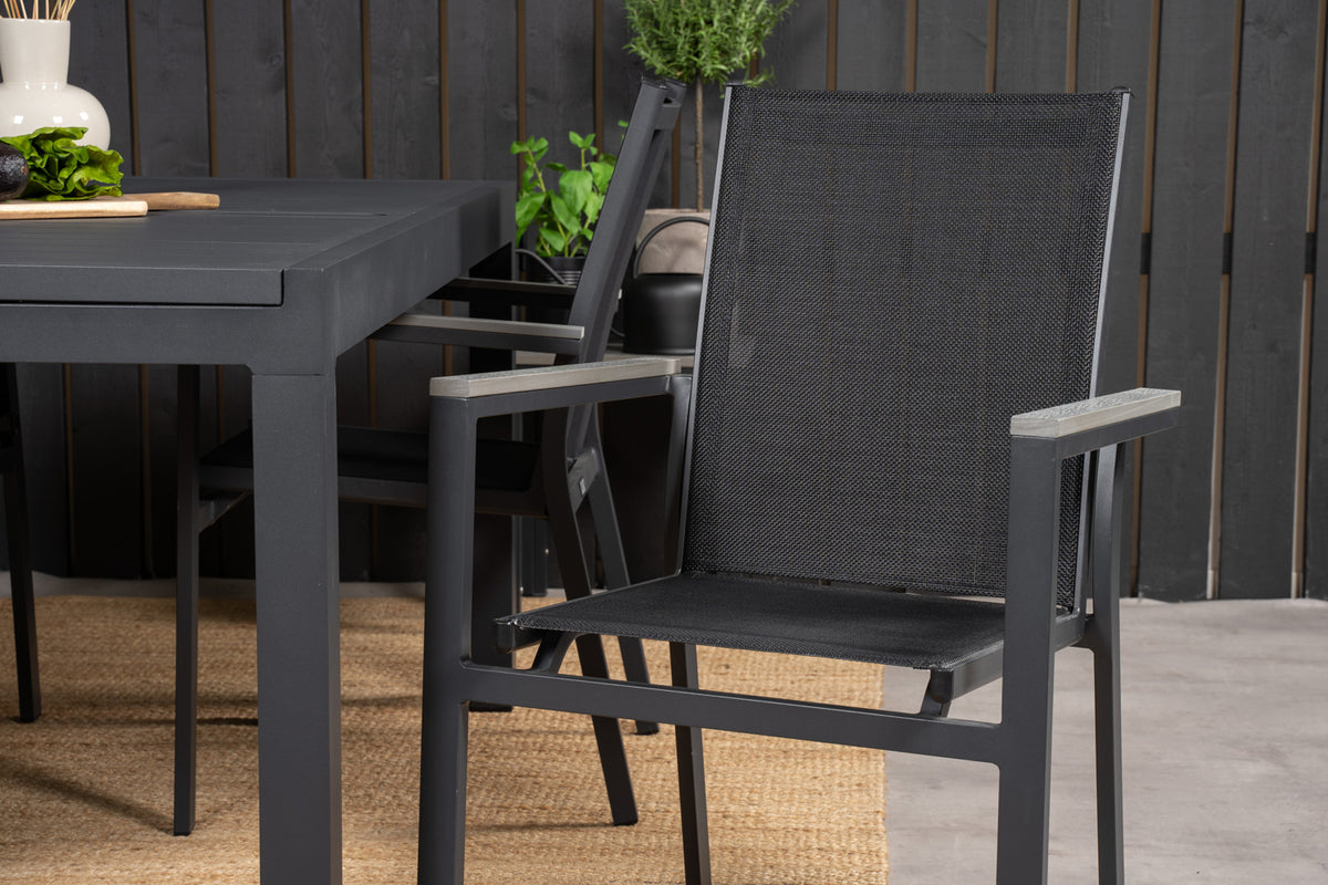 Venture Design Parma & Marbella Matstolar Svart + Matbord 160x100x75