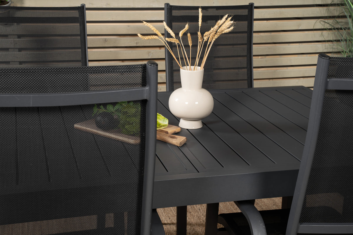 Venture Design Copacabana & Marbella Reclinerstolar Svart + Matbord 160x100x75