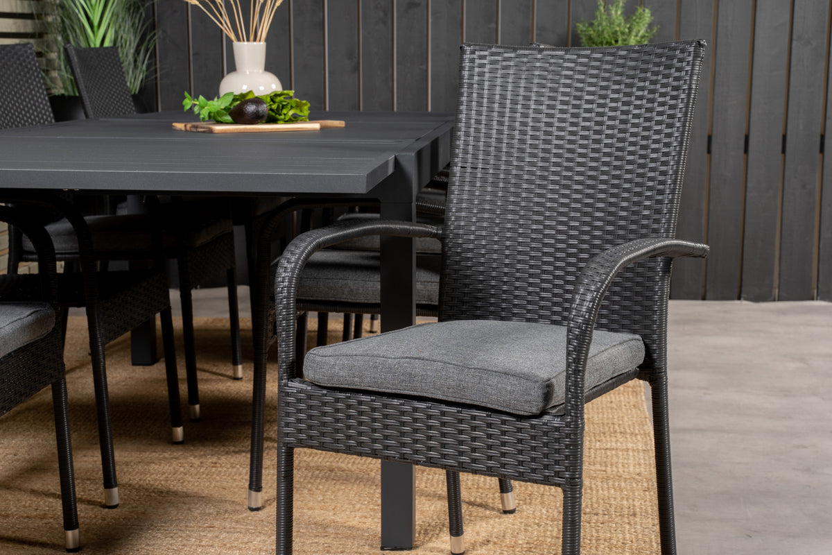 Venture Design Anna & Marbella Matstolar Svart + Matbord 160x100x75