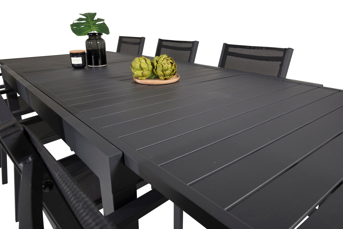 Venture Design Copacabana & Marbella Matstolar Svart + Rektangulära Matbord 160 x 100 Svart
