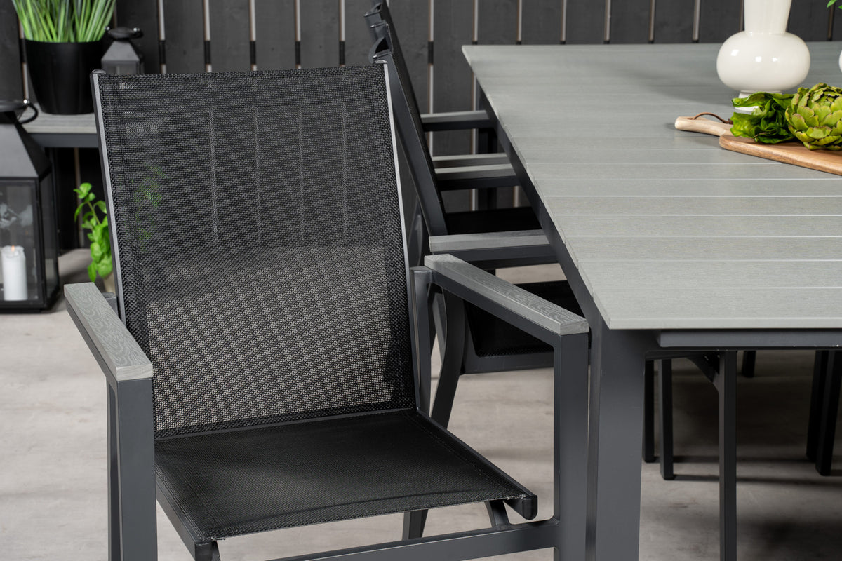 Venture Design Levels & Parma Matbord 224x100 + Matstolar Svart
