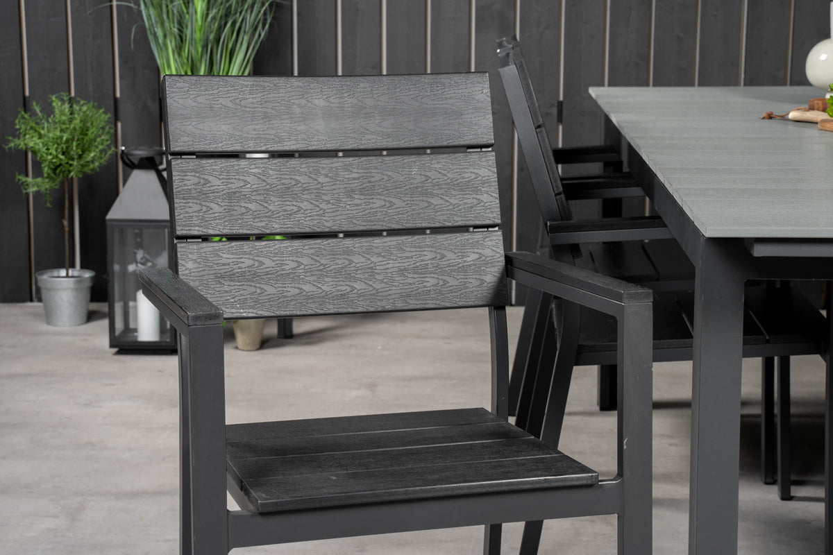 Venture Design Levels Rektangulära Matbord 229 × 100 Svart + Matstolar 2-pack Svart