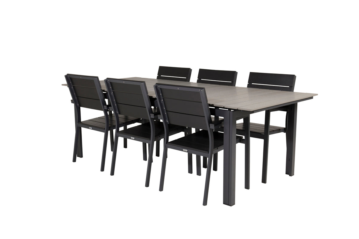 Venture Design Levels Rektangulära Matbord 229 × 100 Svart + Matstolar 2-pack Svart