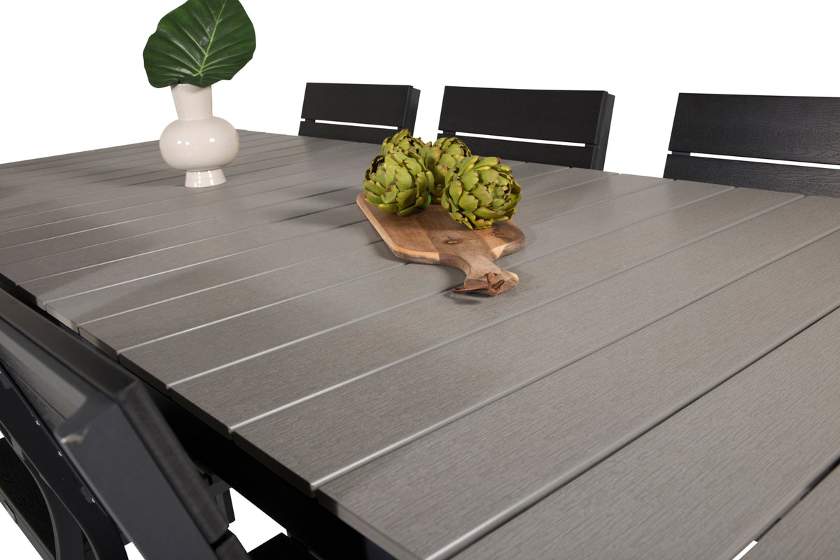 Venture Design Levels Rektangulära Matbord 229 × 100 Svart + Matstolar 2-pack Svart