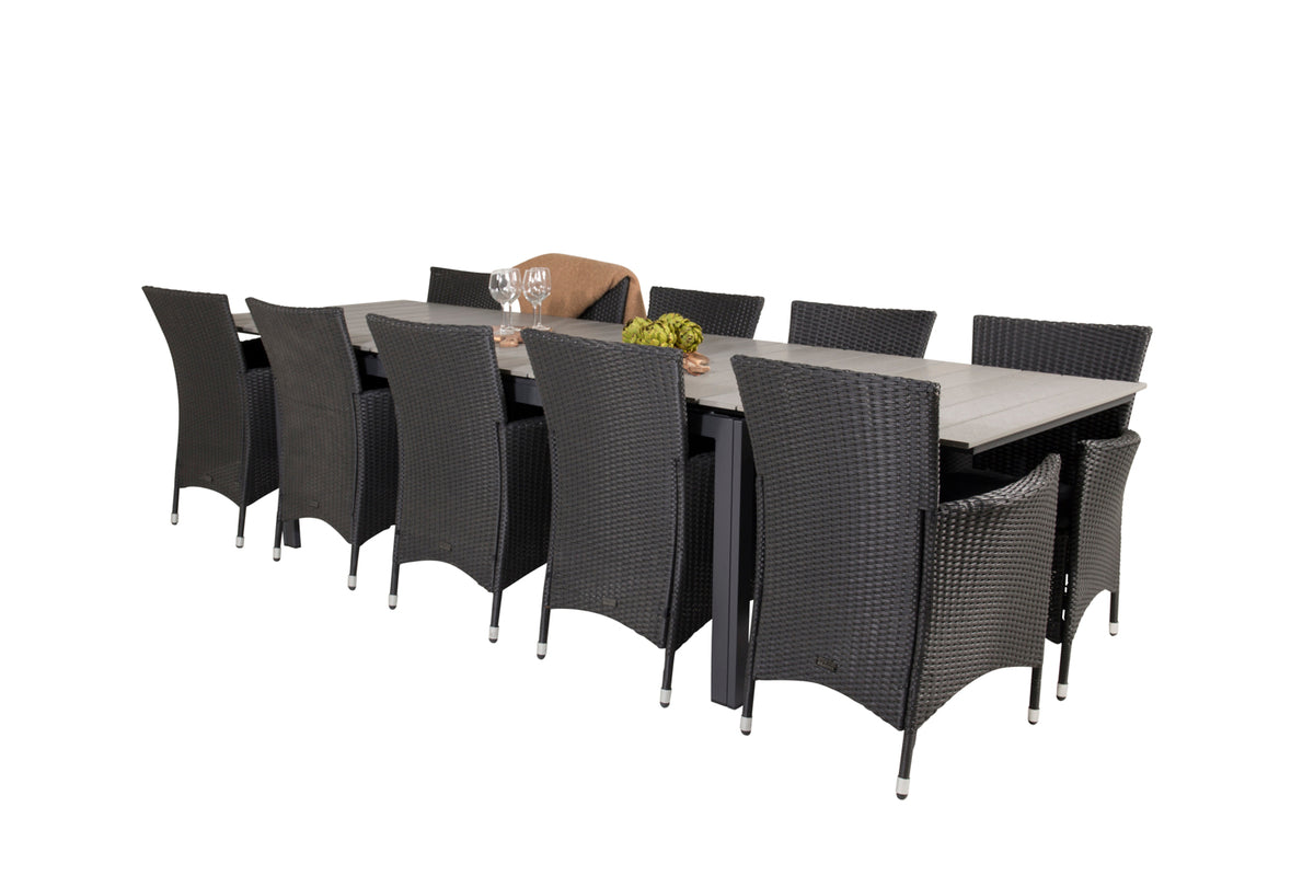 Venture Design Levels & Knick Matbord 229x100x75 + Matstolar Svart