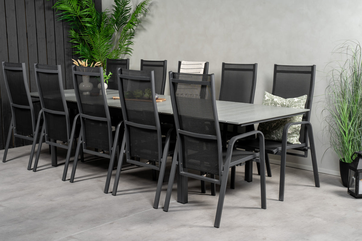 Venture Design Levels & Copacabana Matbord 229x100x75 + Reclinerstolar Svart