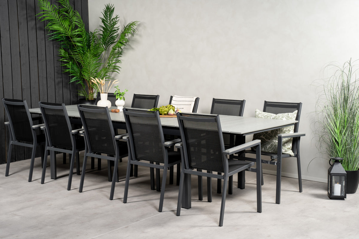 Venture Design Levels & Parma Matbord 224x100 + Matstolar Svart
